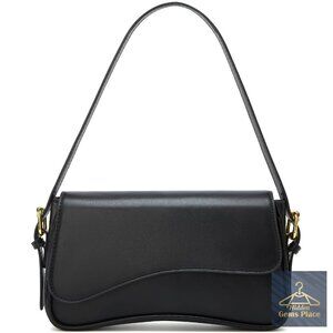 Hobo Shoulder Bag with 2 Removable Straps, Vegan Leather, 10x6.4 Inches